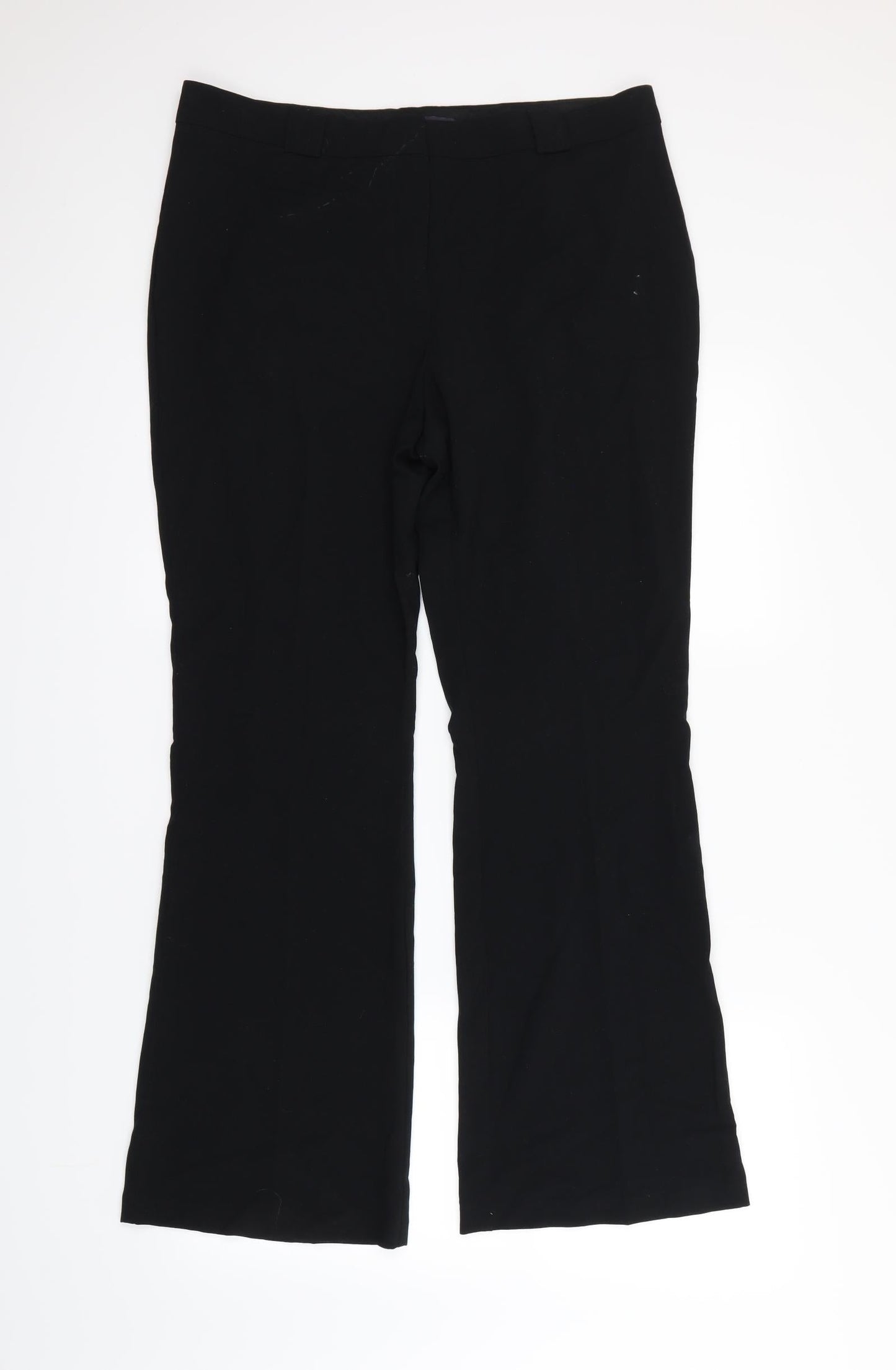 Womens UK Size 14 M&S Regular Fit Dress Pants Black Trousers