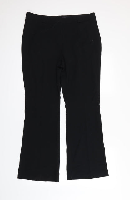 Womens UK Size 14 M&S Regular Fit Dress Pants Black Trousers