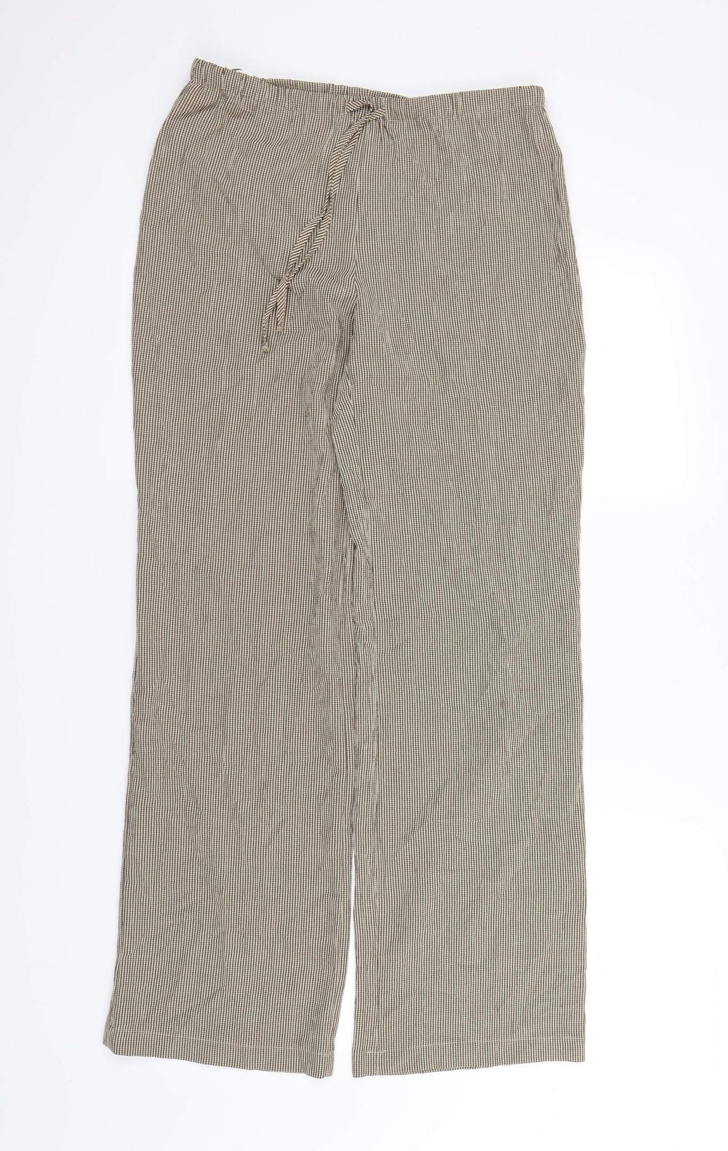 M&S  Womens Beige Striped  Dress Pants Trousers Size 8 L28 in