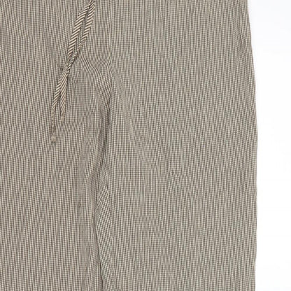 M&S  Womens Beige Striped  Dress Pants Trousers Size 8 L28 in