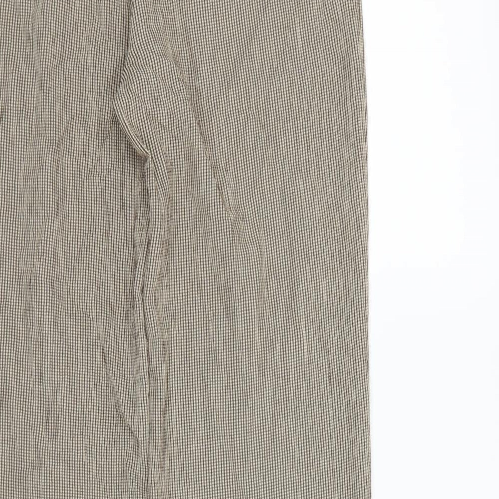 M&S  Womens Beige Striped  Dress Pants Trousers Size 8 L28 in