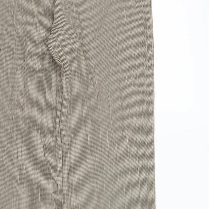 M&S  Womens Beige Striped  Dress Pants Trousers Size 8 L28 in