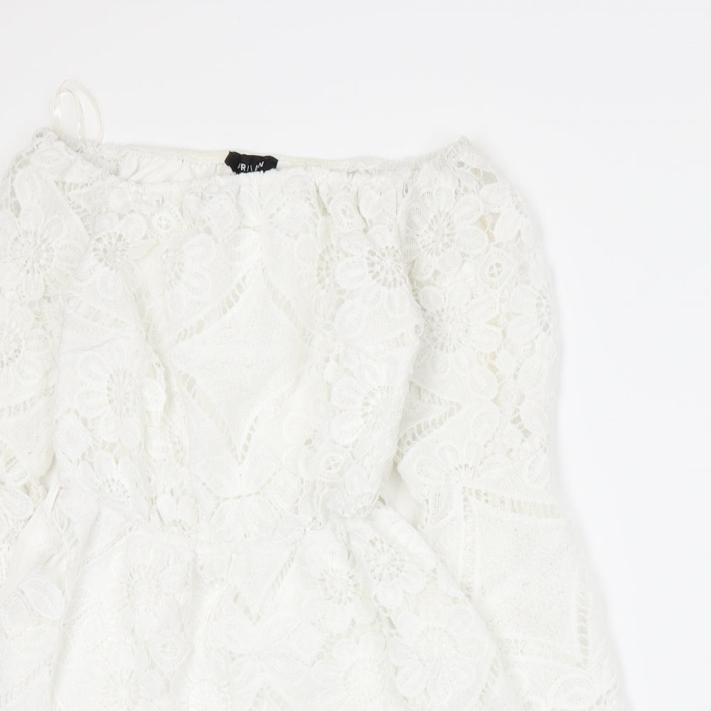 Parisian Womens White   Romper One-Piece Size 8