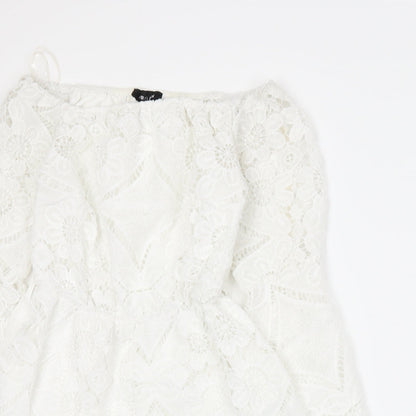 Parisian Womens White   Romper One-Piece Size 8