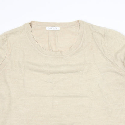 Marks & Spencer Womens Beige  Knit Pullover Jumper Size 14