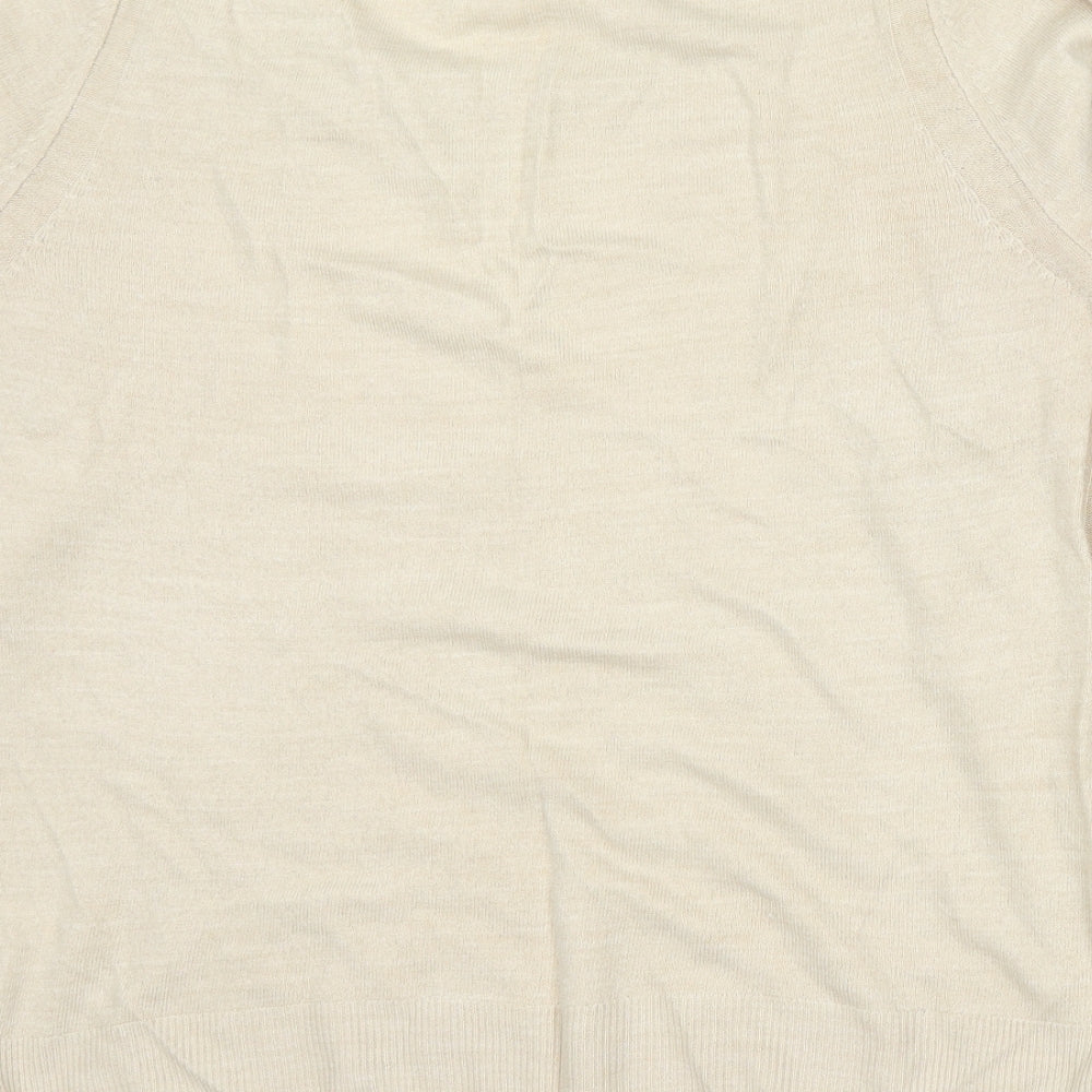 Marks & Spencer Womens Beige  Knit Pullover Jumper Size 14