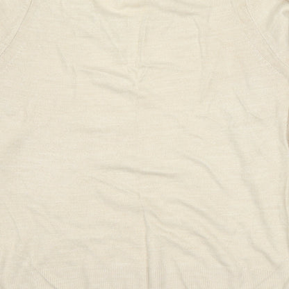 Marks & Spencer Womens Beige  Knit Pullover Jumper Size 14