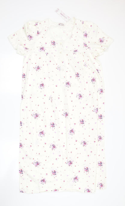 Bonmarché Womens White Floral  A-Line  Size S