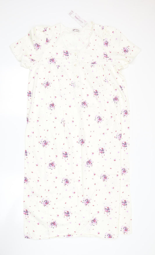 Bonmarché Womens White Floral  A-Line  Size S