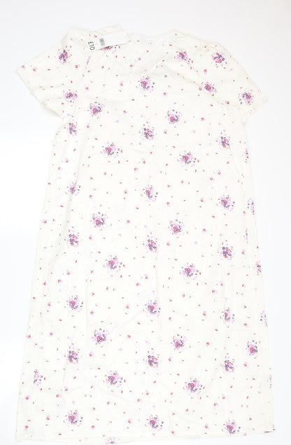 Bonmarché Womens White Floral  A-Line  Size S