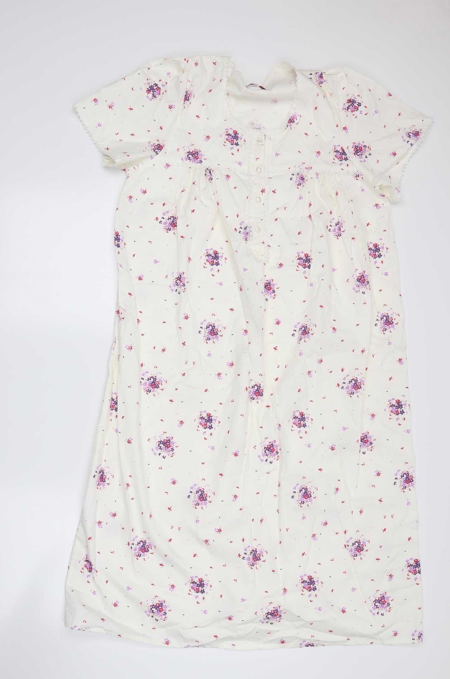 Bonmarché Womens White Floral  A-Line  Size S