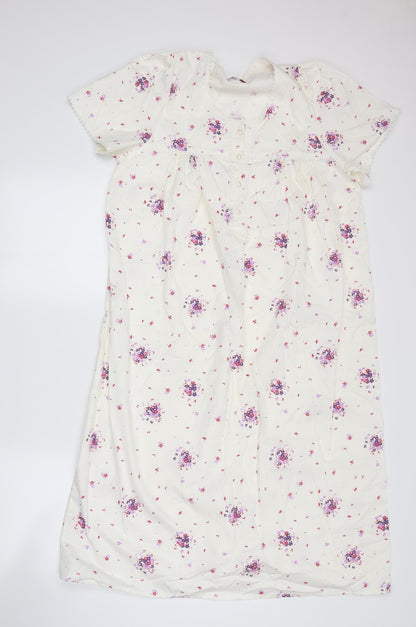Bonmarché Womens White Floral  A-Line  Size S