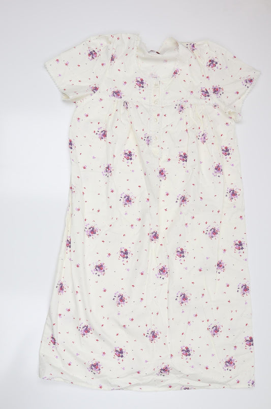 Bonmarché Womens White Floral  A-Line  Size S