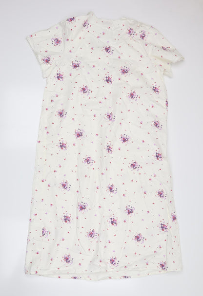Bonmarché Womens White Floral  A-Line  Size S