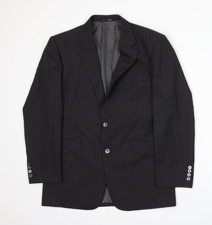 JAG Mens Grey Striped  Jacket Suit Jacket Size L