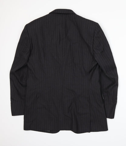 JAG Mens Grey Striped  Jacket Suit Jacket Size L