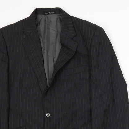 JAG Mens Grey Striped  Jacket Suit Jacket Size L