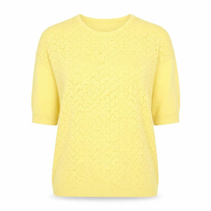 Damart Womens Yellow  Knit Pullover Jumper Size 16