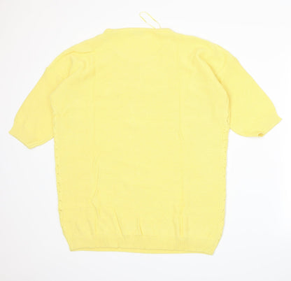 Damart Womens Yellow  Knit Pullover Jumper Size 16