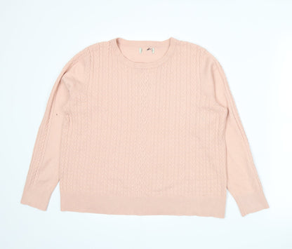 Preworn Womens Pink  Knit Pullover Jumper Size 16