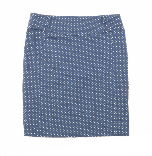 Paraphrase Womens Blue Polka Dot  A-Line Skirt Size 12