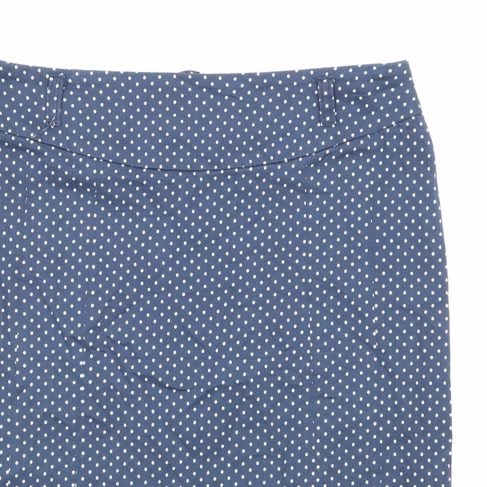 Paraphrase Womens Blue Polka Dot  A-Line Skirt Size 12