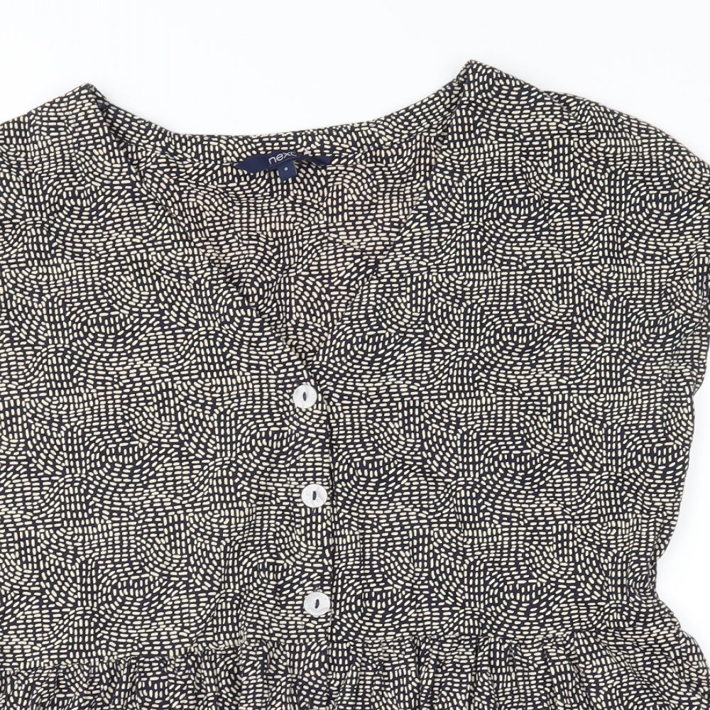 Womens UK Size 8 NEXT Blue Basic Blouse