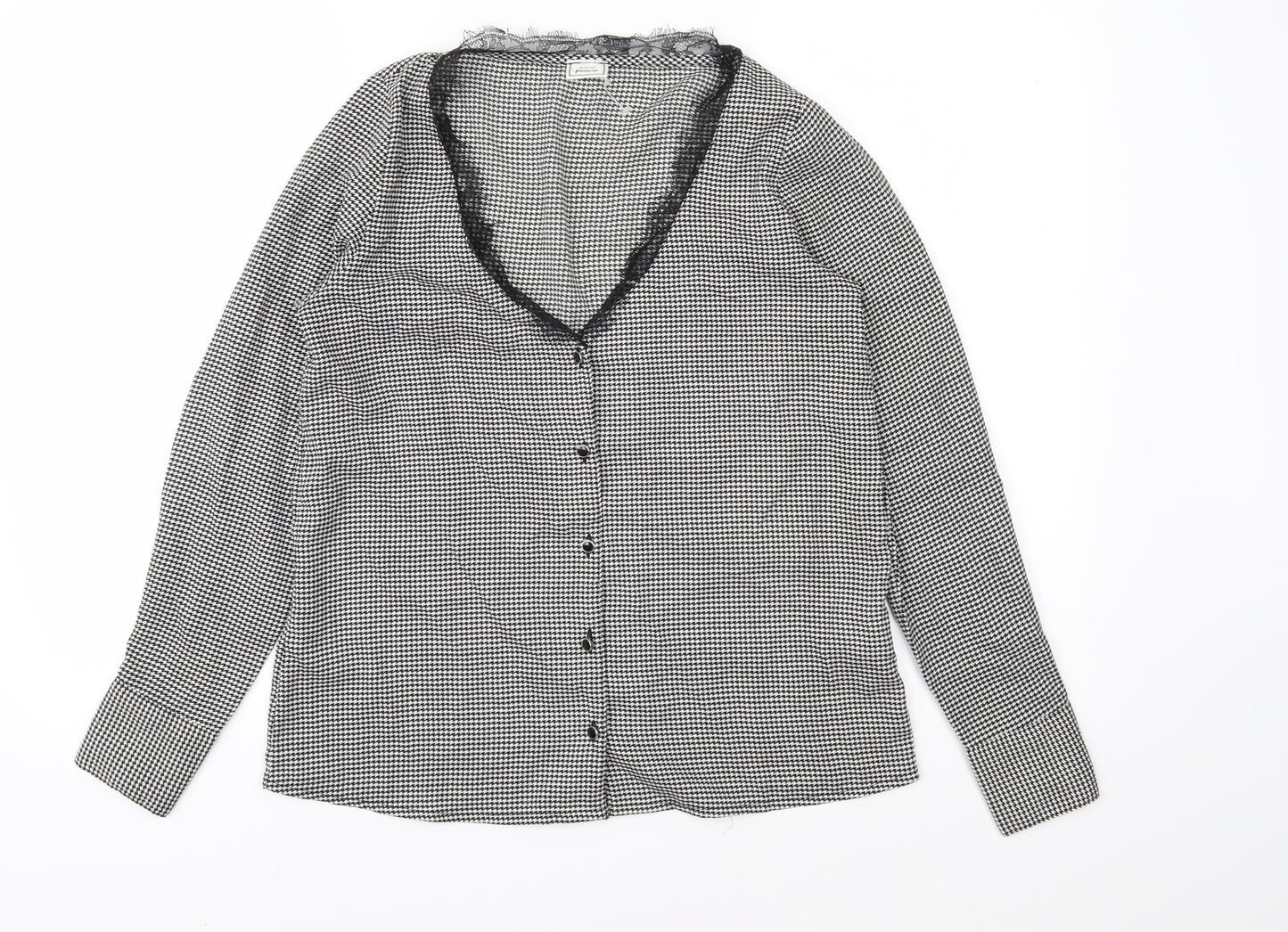 Womens UK Size S Pimkie Black Basic Blouse