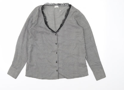 Womens UK Size S Pimkie Black Basic Blouse