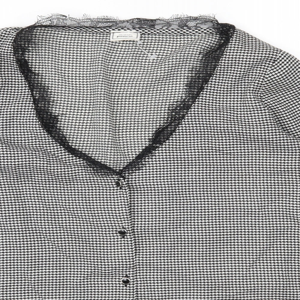 Womens UK Size S Pimkie Black Basic Blouse