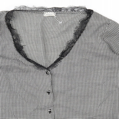 Womens UK Size S Pimkie Black Basic Blouse