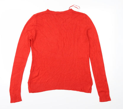 Marks and Spencer Womens Red  Knit Pullover Jumper Size 10