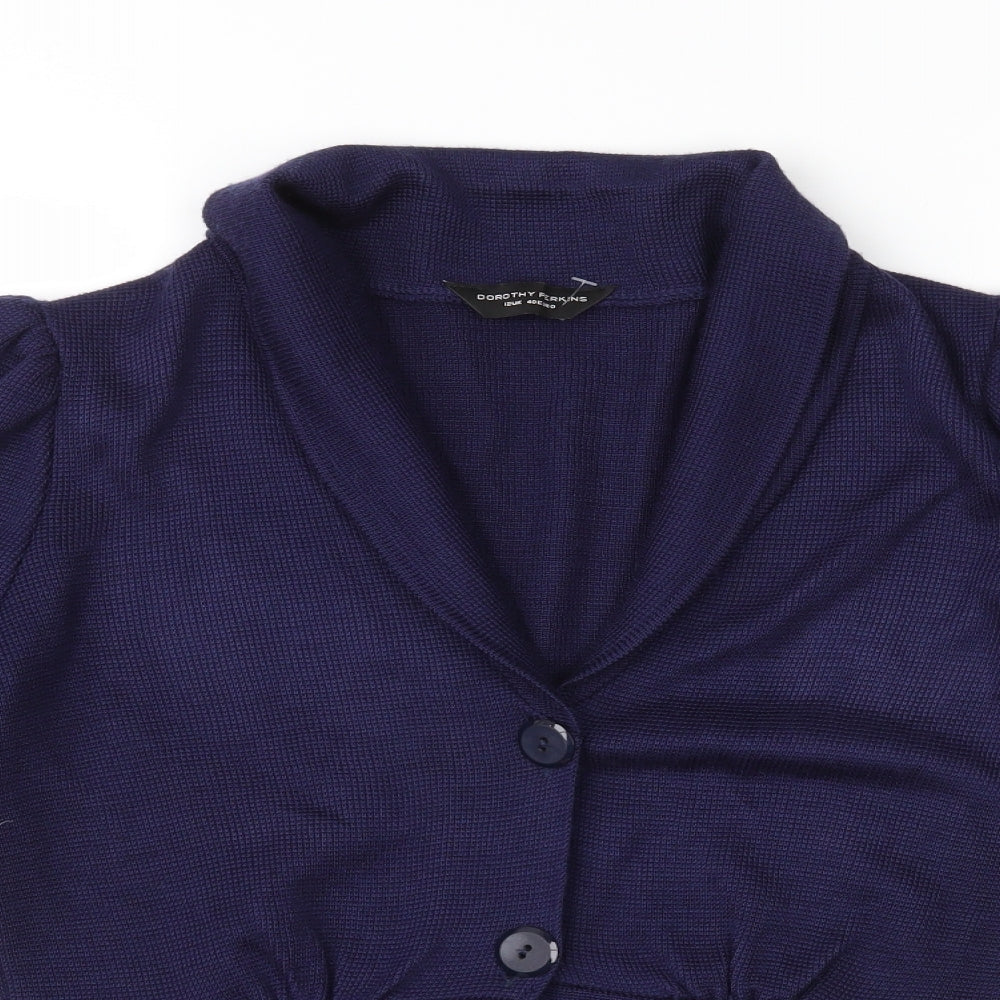 Dorothy Perkins Womens Blue  Knit Cardigan Jumper Size 12