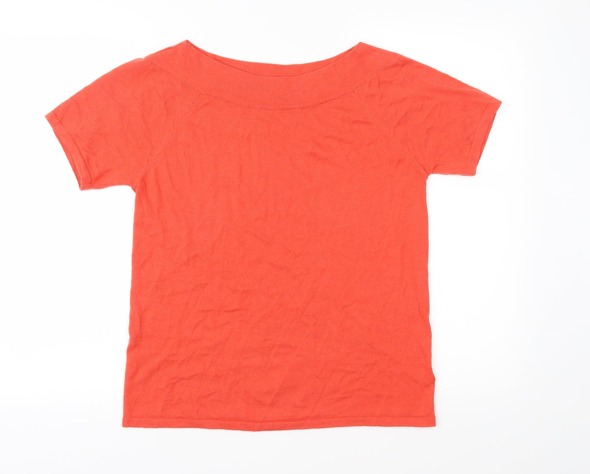 Next Womens Orange  Knit Pullover Jumper Size 12