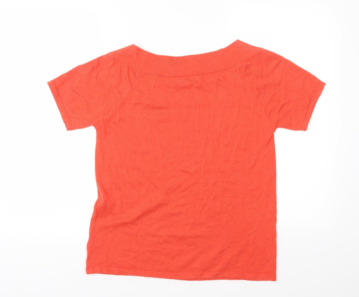 Next Womens Orange  Knit Pullover Jumper Size 12