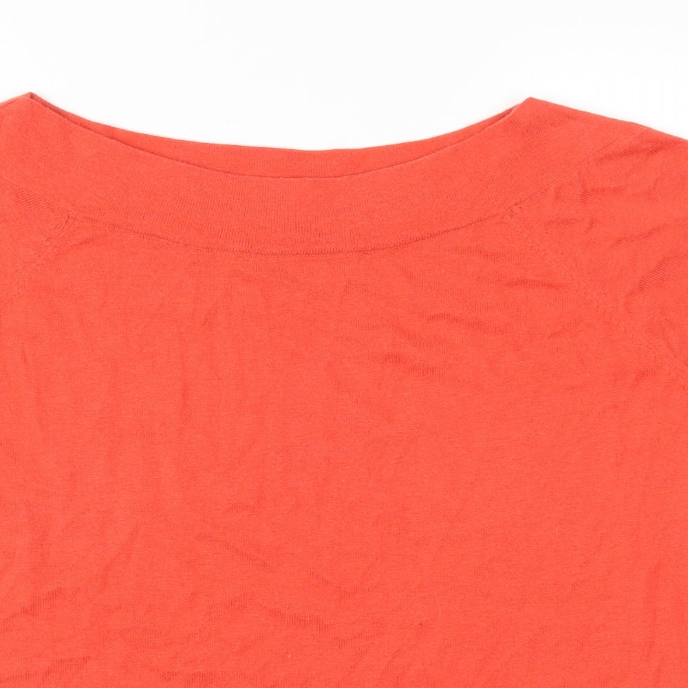 Next Womens Orange  Knit Pullover Jumper Size 12