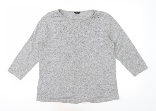 M&Co Womens Grey   Basic T-Shirt Size 14