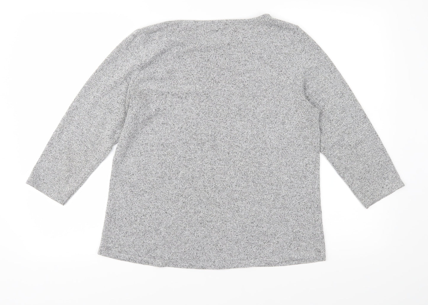 Womens UK Size 14 M&Co Grey Basic T-Shirt