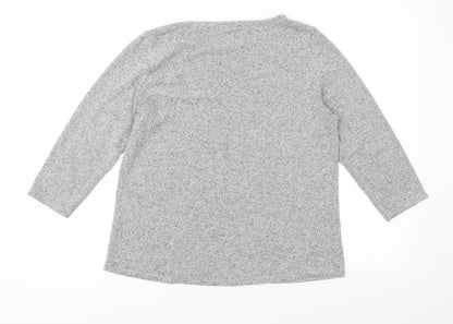 Womens UK Size 14 M&Co Grey Basic T-Shirt