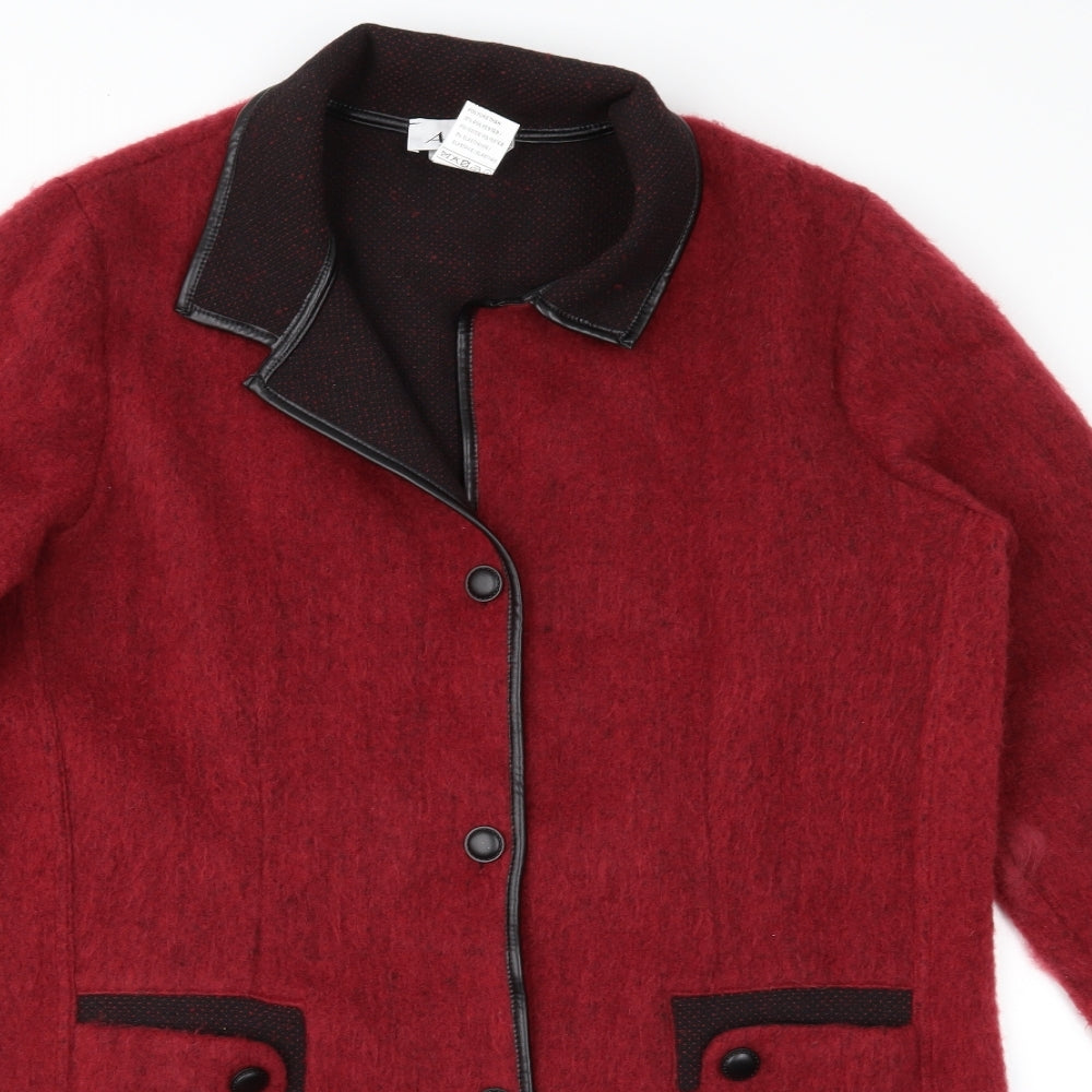 Womens UK Size 14 Afibel Red Overcoat