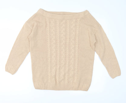 Studio Womens Beige  Knit Pullover Jumper Size 12