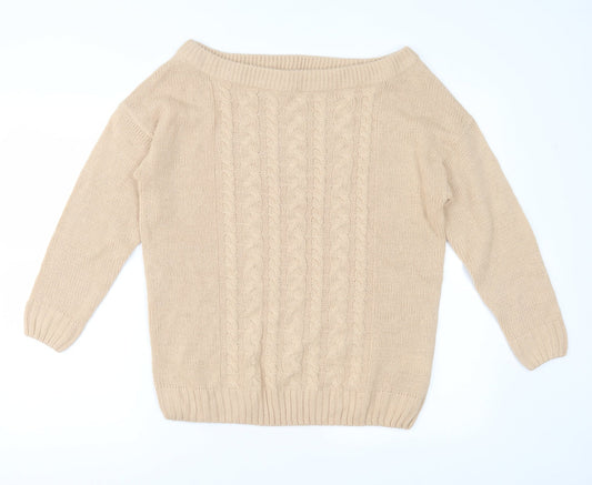 Studio Womens Beige  Knit Pullover Jumper Size 12