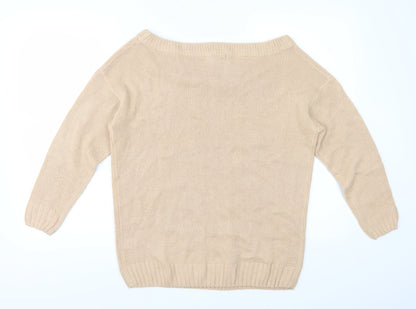 Studio Womens Beige  Knit Pullover Jumper Size 12