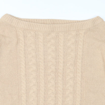 Studio Womens Beige  Knit Pullover Jumper Size 12