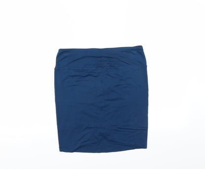 Bella Luxx Womens Blue  Rayon Mini Skirt Size L
