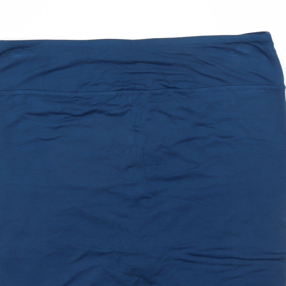 Bella Luxx Womens Blue  Rayon Mini Skirt Size L
