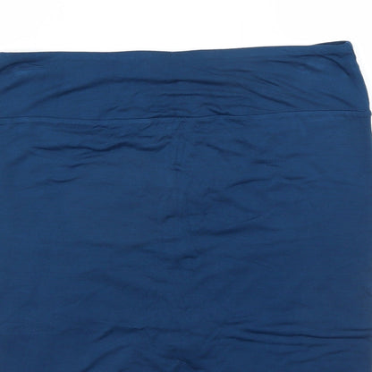 Bella Luxx Womens Blue  Rayon Mini Skirt Size L