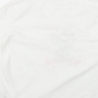 Primark Womens White Solid  Top Pyjama Top Size M  - Unicorn cat