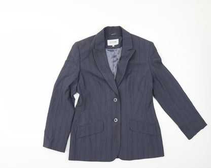 NEXT Womens Blue Striped  Jacket Suit Jacket Size 12