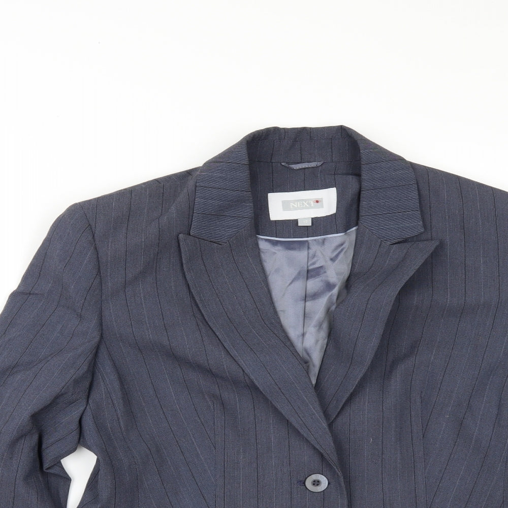 NEXT Womens Blue Striped  Jacket Suit Jacket Size 12